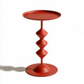 Round Red Steel Side Table, 18 in. Diameter x 24 in. High