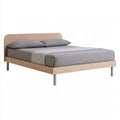 Queen Wood Platform Bed Frame with Headboard, for 60 x 80 in Mattress, Natural Oak Veneer